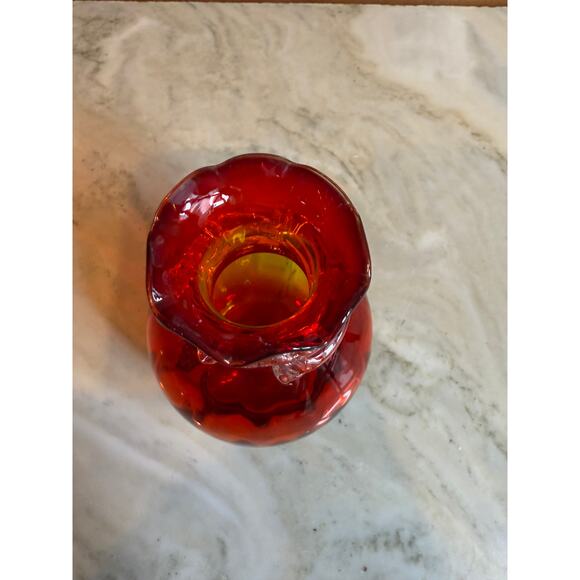 Vintage Pilgrim Red Amber Ombre Mini Vase - Picture 3 of 5